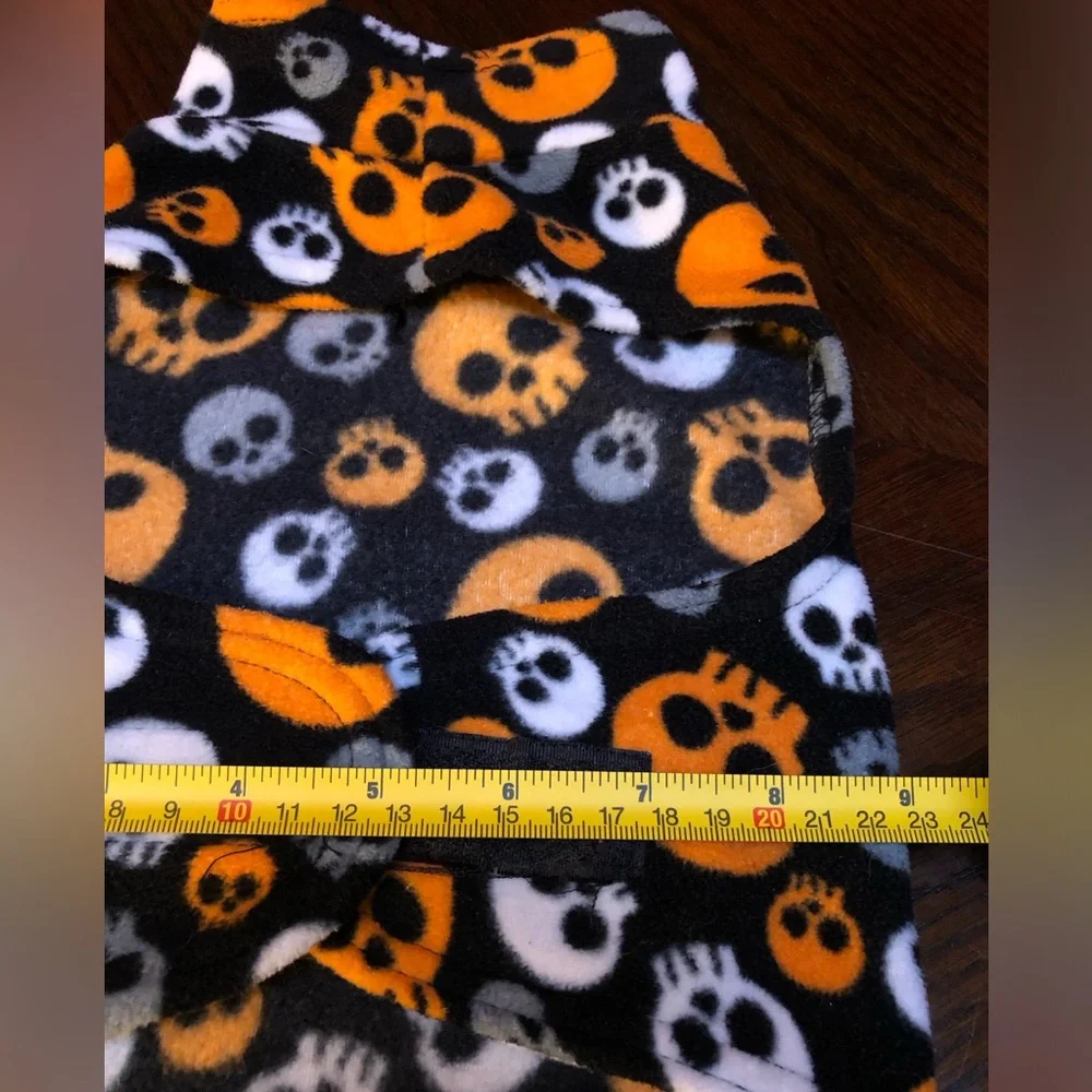 PET🐶 Orange and Black Skull Print outfit SIZE X SMALL & SIZE SMALL